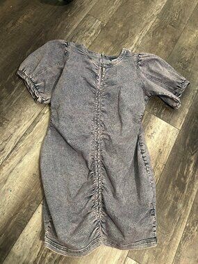 Venus Faded Blue Denim Tight Sexy Dress - Large New